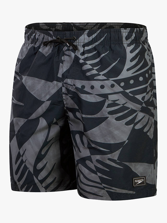 Speedo Endurance+ Digital 7cm Swim Shorts, Black/Dove Grey