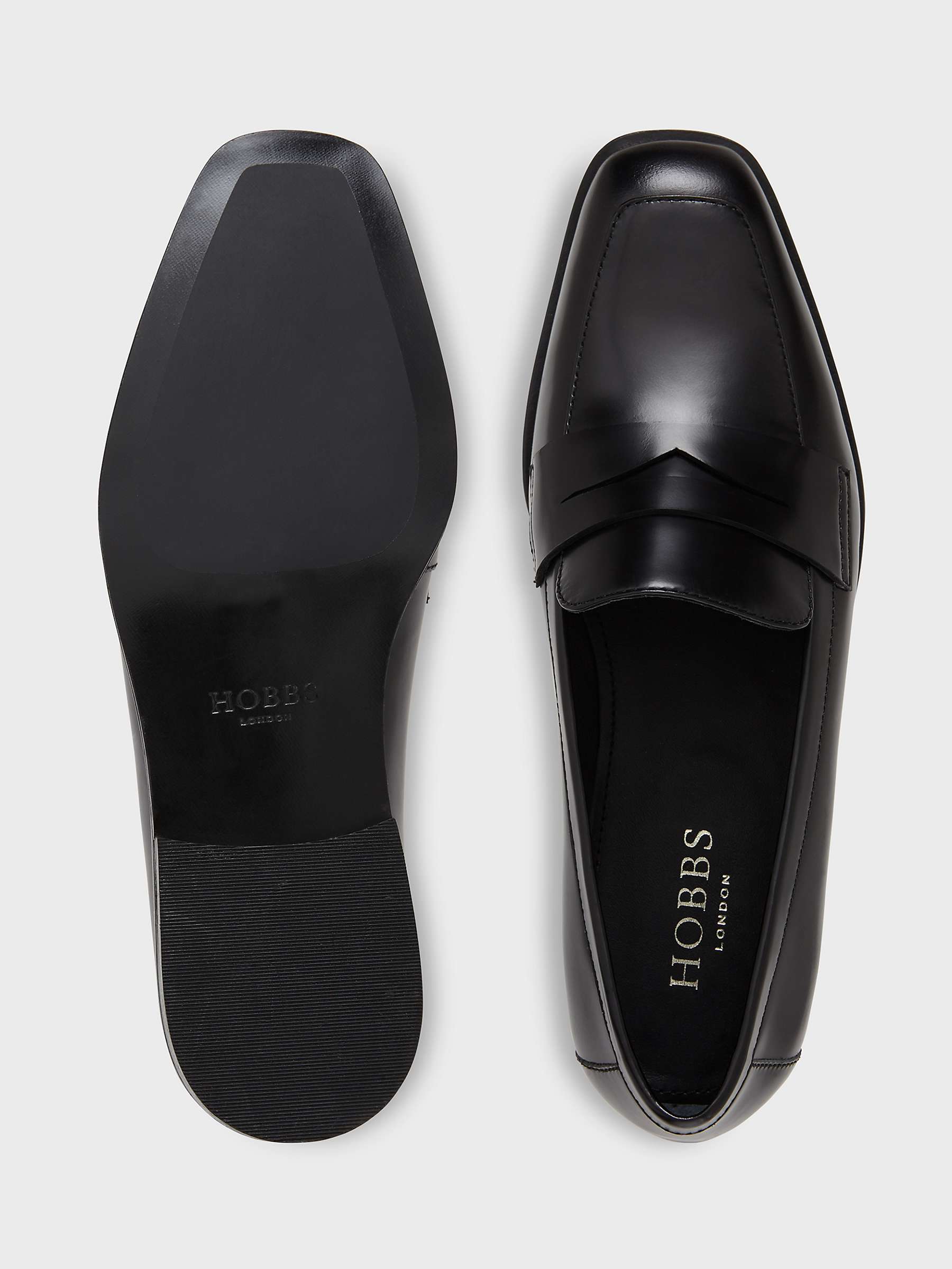 Buy Hobbs Nina Leather Loafers, Black Online at johnlewis.com