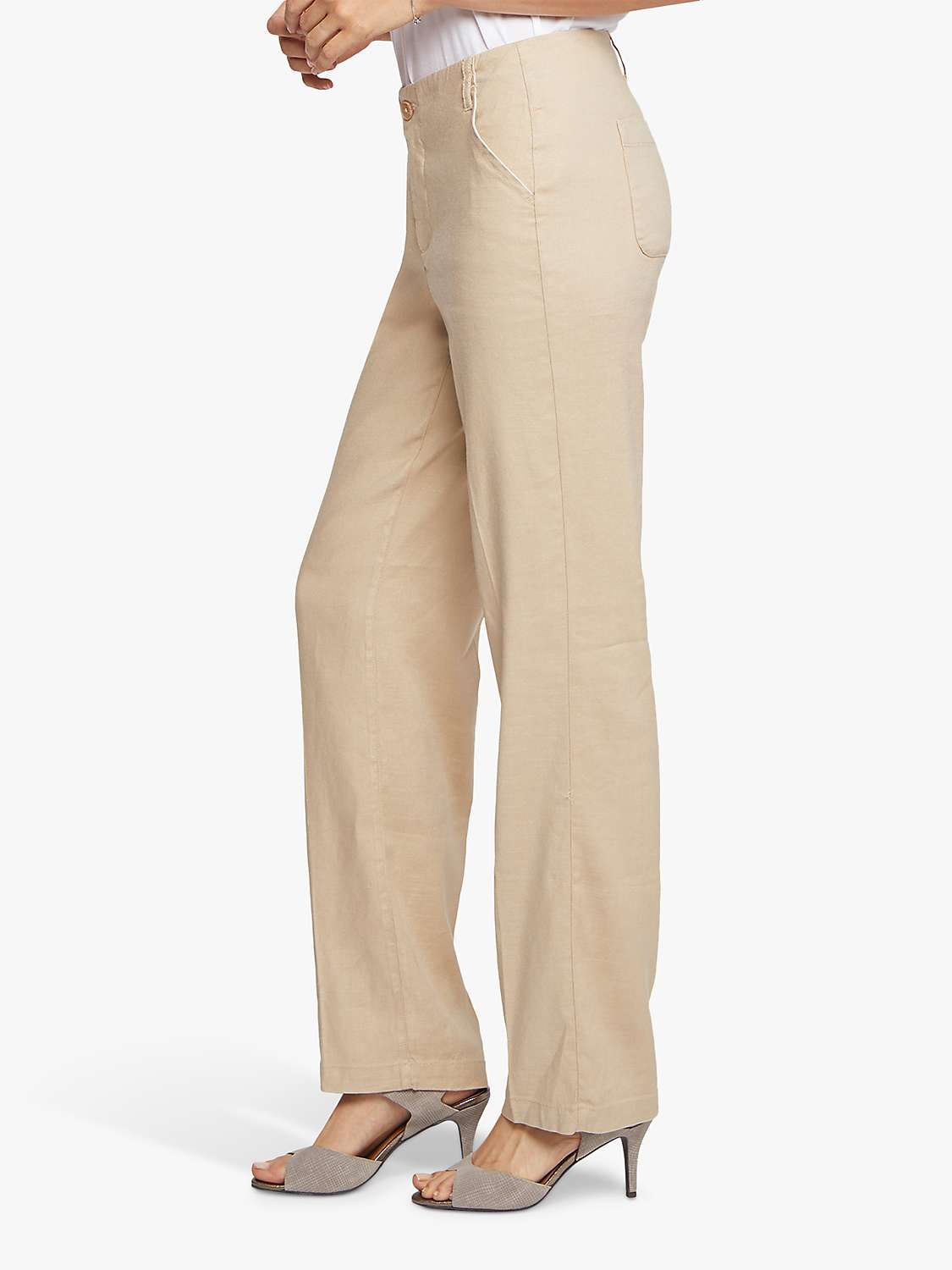 Buy NYDJ Marilyn Linen Blend Straight Leg Trousers Online at johnlewis.com