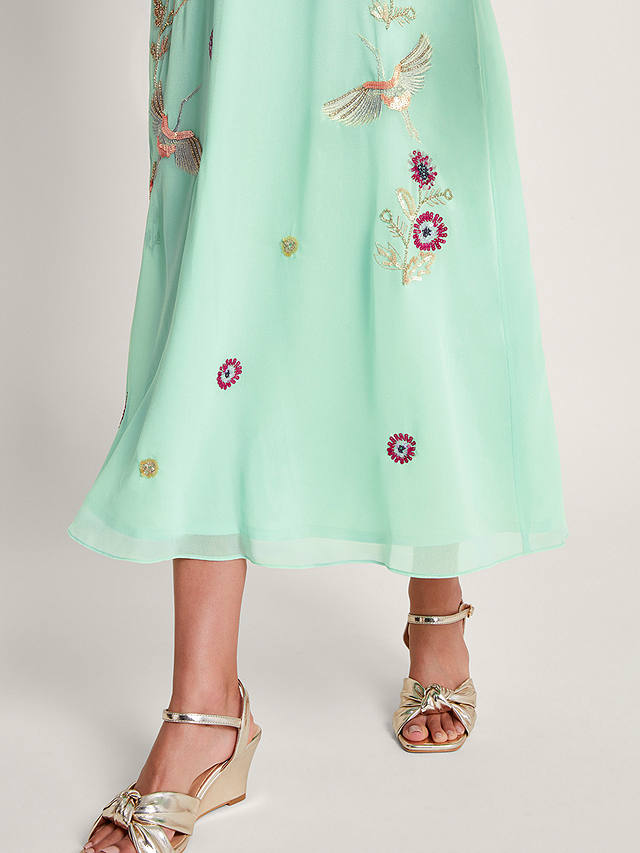 Monsoon Rosalie Kimono Midi Dress, Green/Multi