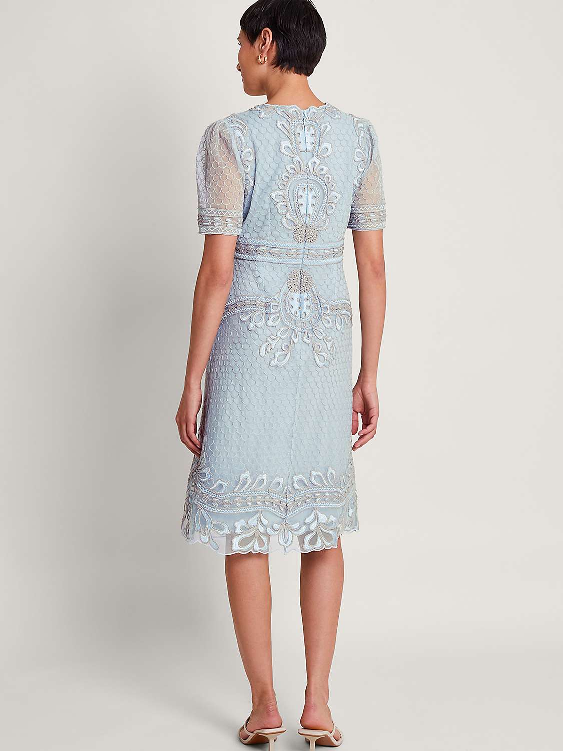 Buy Monsoon Siena Embroidered Tea Dress, Blue Online at johnlewis.com