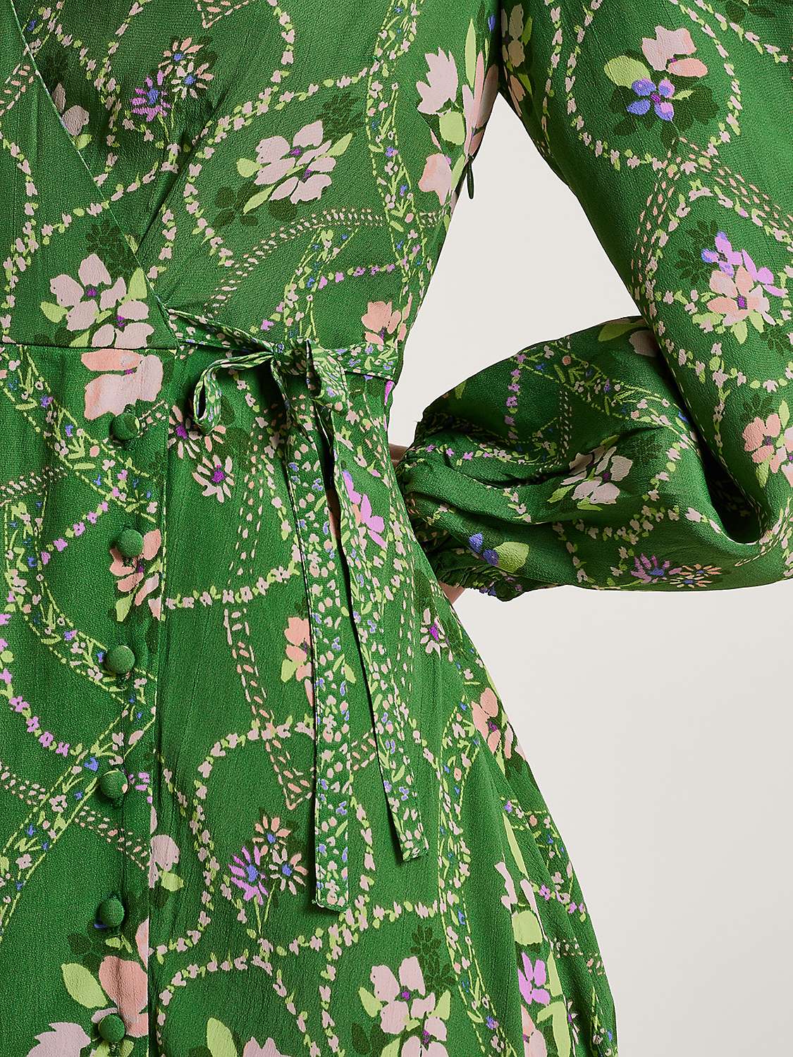 Buy Monsoon Kira Wrap Midi Dress, Green Online at johnlewis.com
