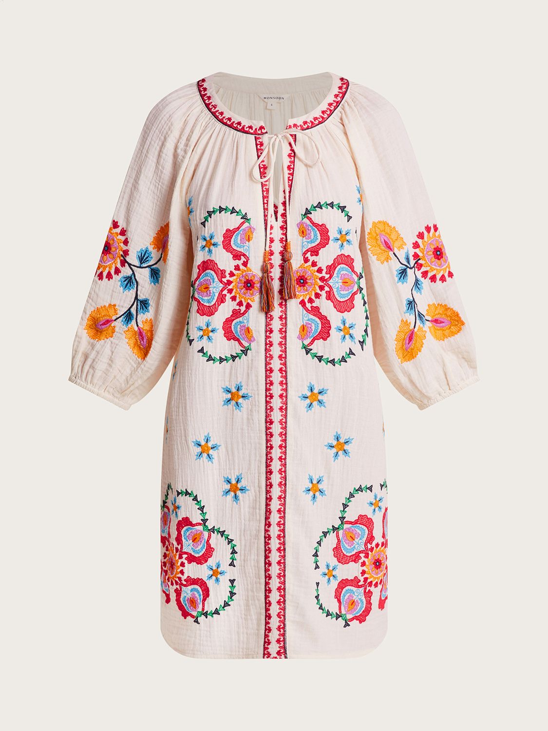 Buy Monsoon Opal Embroidered Kaftan, Ivory/Multi Online at johnlewis.com
