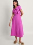 Monsoon Poppy Midi Dress, Pink, Pink