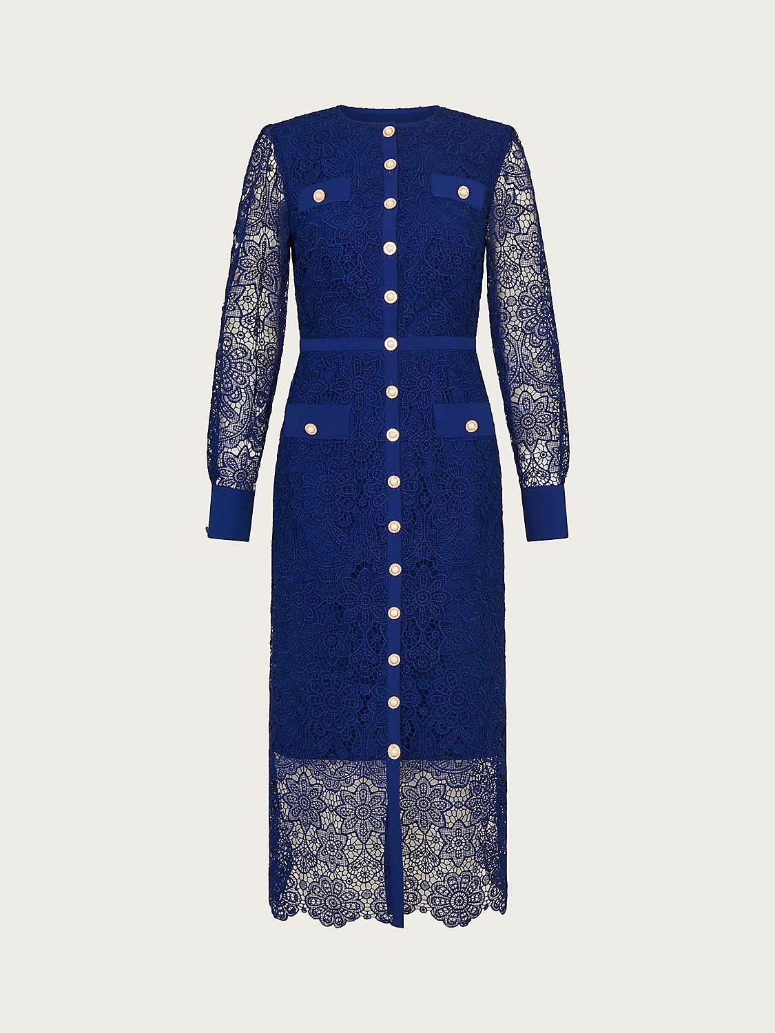 Buy Monsoon Reyna Lace Midi Dress, Blue Online at johnlewis.com