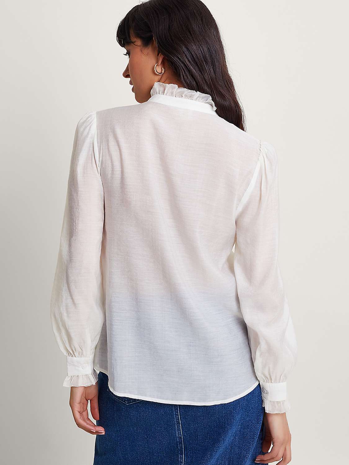 Buy Monsoon Lena Lace Blouse, Ivory Online at johnlewis.com
