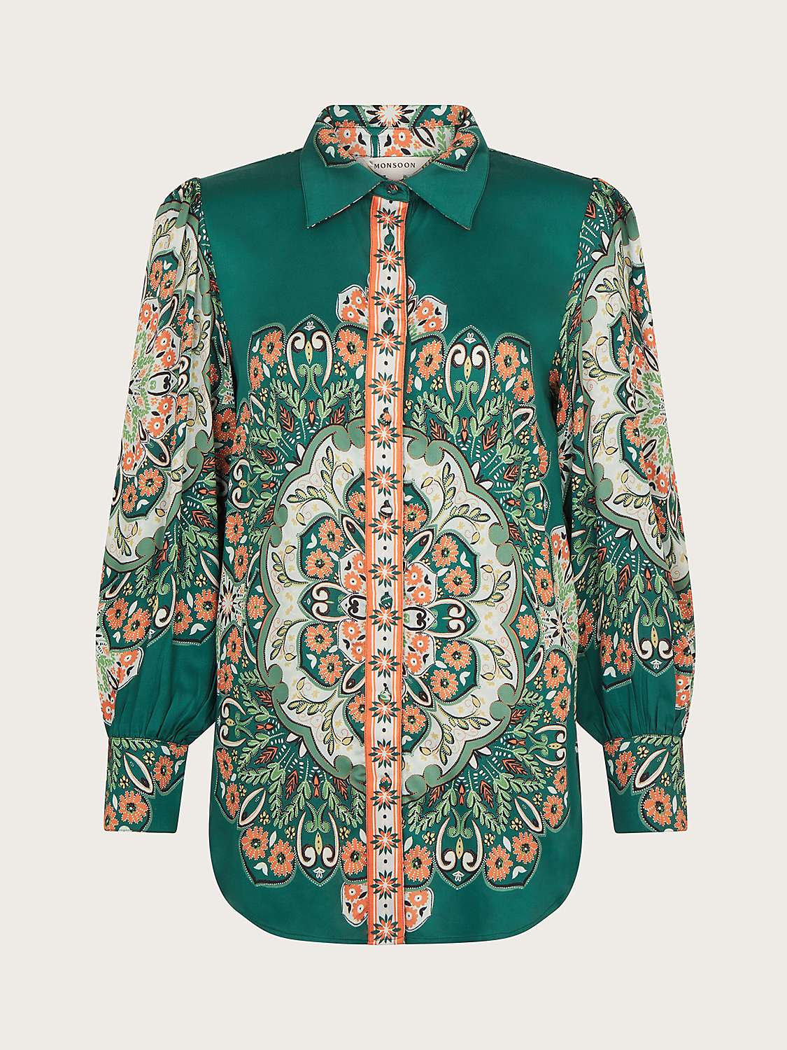 Buy Monsoon Lumi Abstract Print Blouse, Green/Multi Online at johnlewis.com