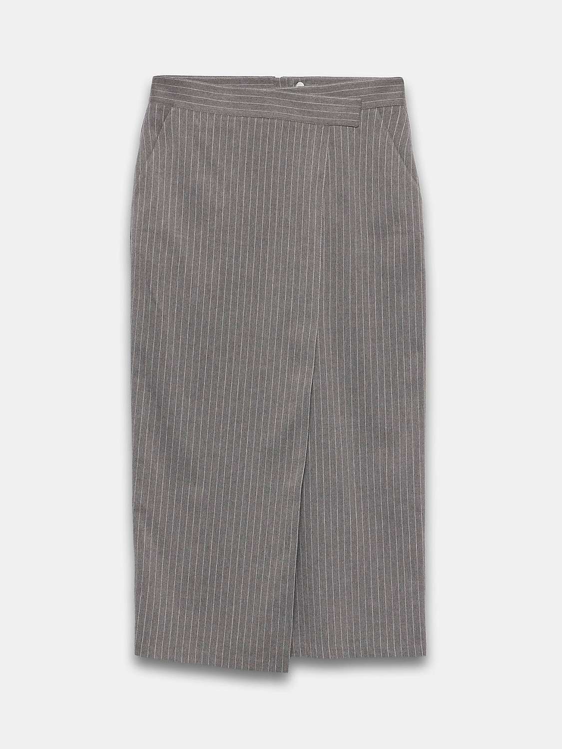 Buy Mint Velvet Pinstripe Wrap Detail Maxi Skirt, Light Grey Online at johnlewis.com