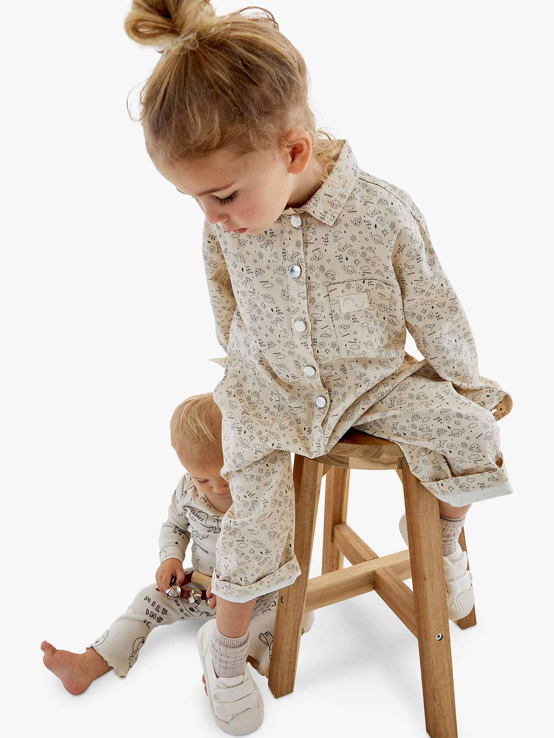 Buy Claude & Co Baby Organic Cotton Daydream Print Overalls, Multi Online at johnlewis.com