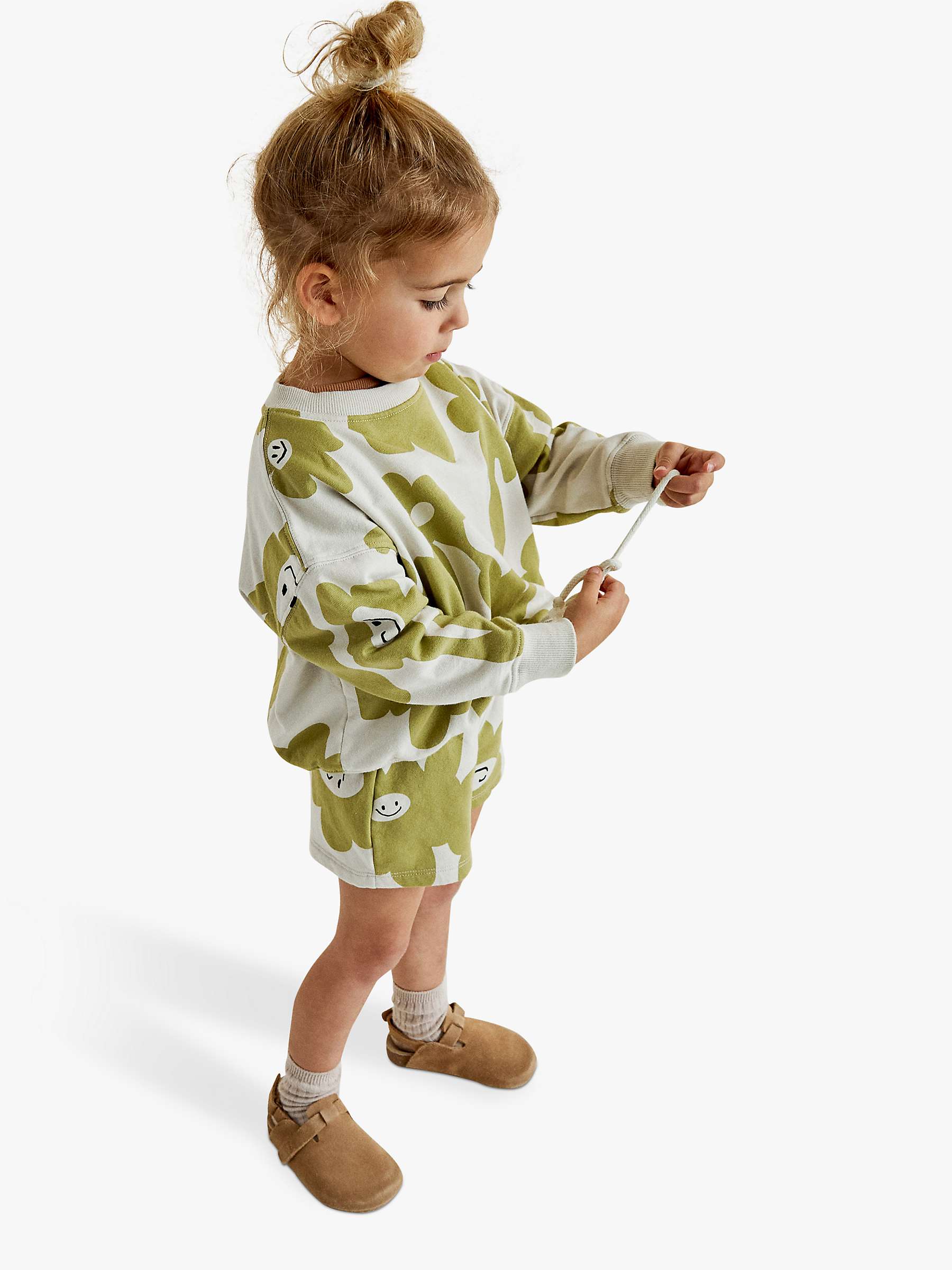 Buy Claude & Co Baby Organic Cotton Smiley Splodge Jumper, Green/Multi Online at johnlewis.com