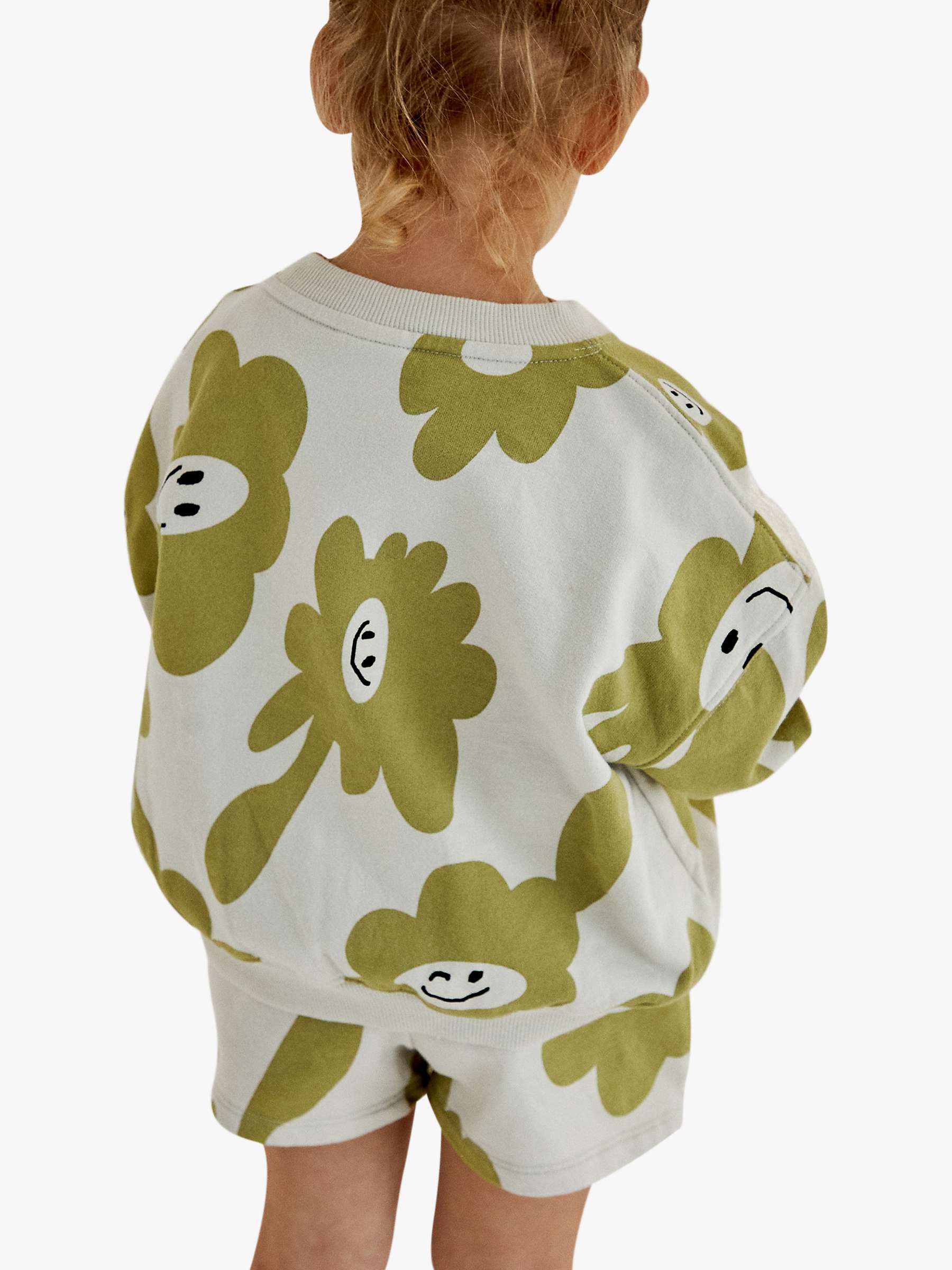 Buy Claude & Co Baby Organic Cotton Smiley Splodge Jumper, Green/Multi Online at johnlewis.com