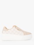 Carvela Connected Laceless Quilted Leather Trainers, Putty
