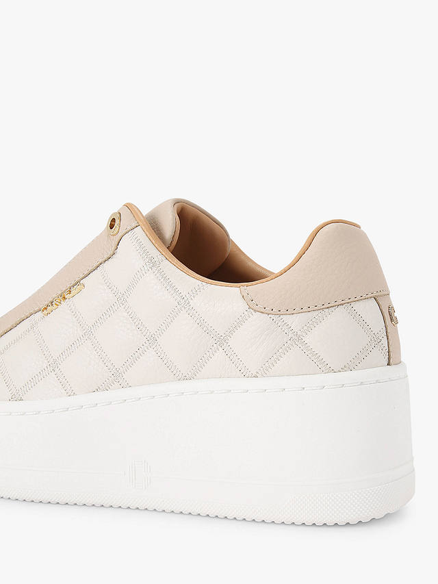 Carvela Connected Laceless Quilted Leather Trainers, Putty