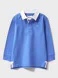 Crew Clothing Kids' Long Sleeve Rugby Shirt, Blue
