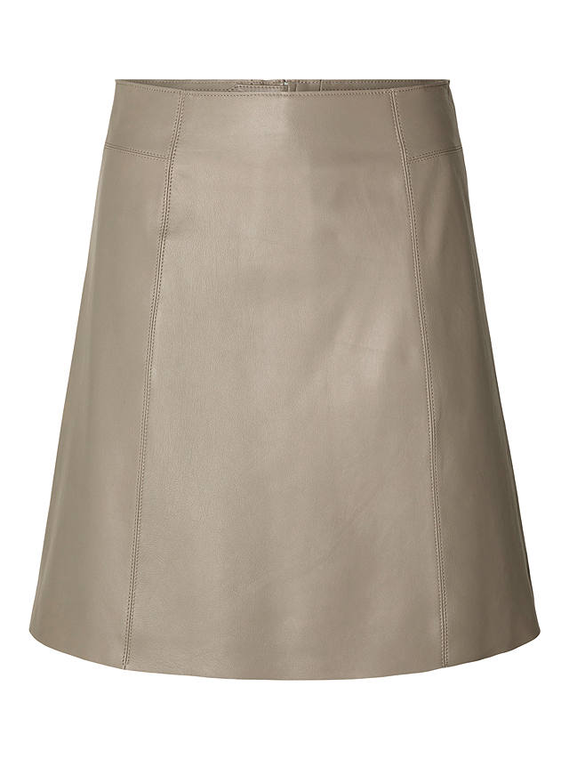 SELECTED FEMME Leather Mini Skirt, Greige