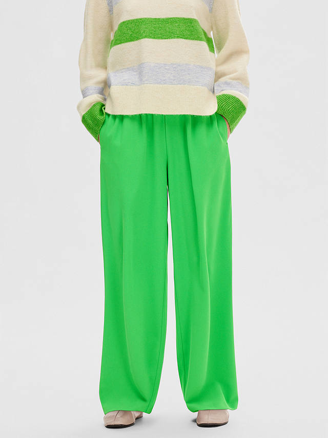 SELECTED FEMME Wide Leg Trousers, Classic Green