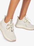 KG Kurt Geiger Louisa Knit Lace Up Trainers, Putty