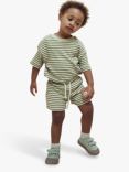 Claude & Co Baby Organic Cotton Blend Stripe Drawstring Shorts, Green/Multi