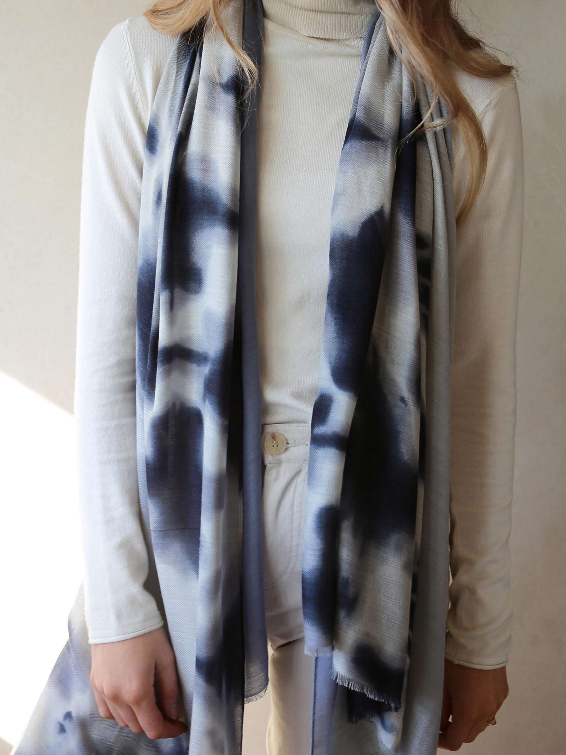 Buy Tutti & Co Aire Watercolour Scarf, Blue/White Online at johnlewis.com