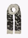 Tutti & Co Watercolour Animal Print Scarf, Stone/Black