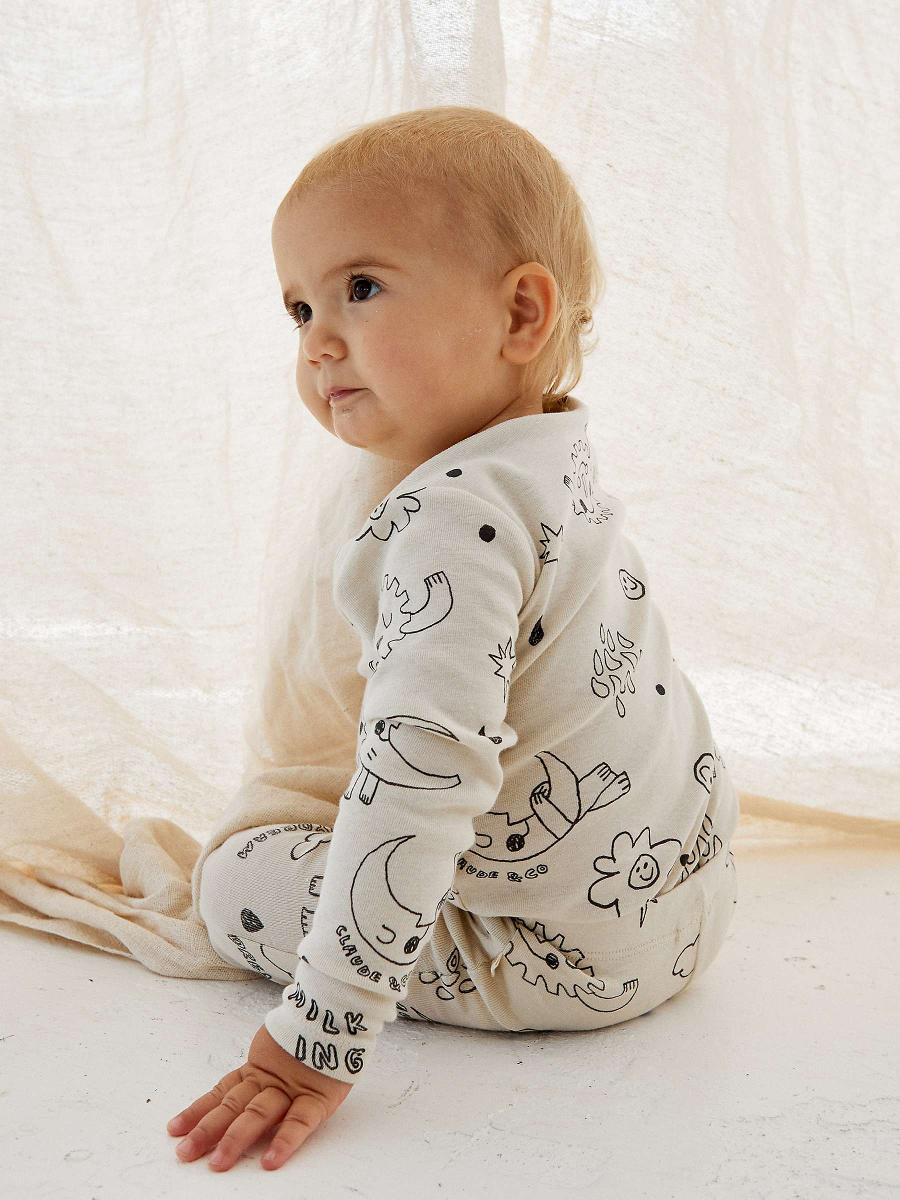 Buy Claude & Co Baby Organic Cotton Daydream Print Bodysuit, Multi Online at johnlewis.com