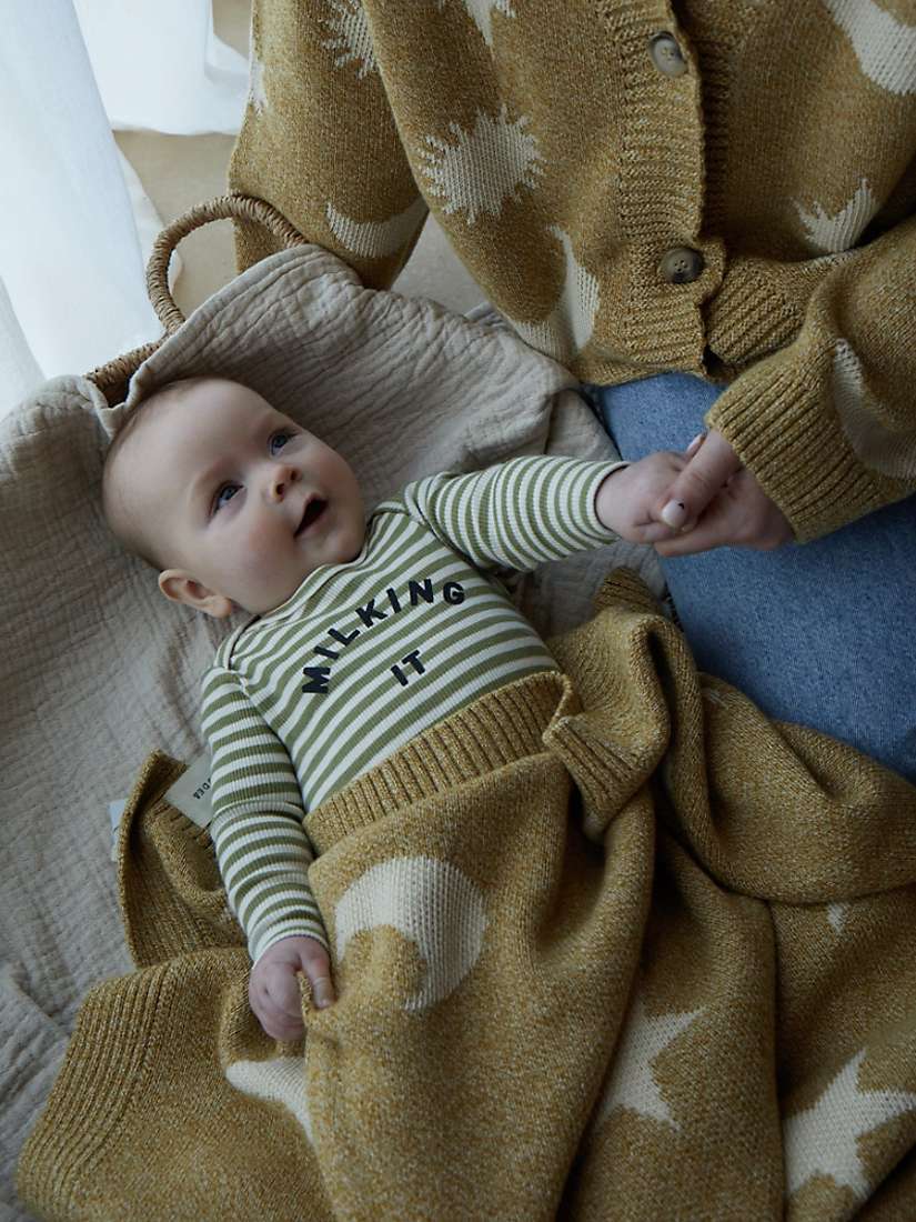 Buy Claude & Co Baby Organic Cotton Blend Milking It Stripe Sleepsuit, Multi Online at johnlewis.com