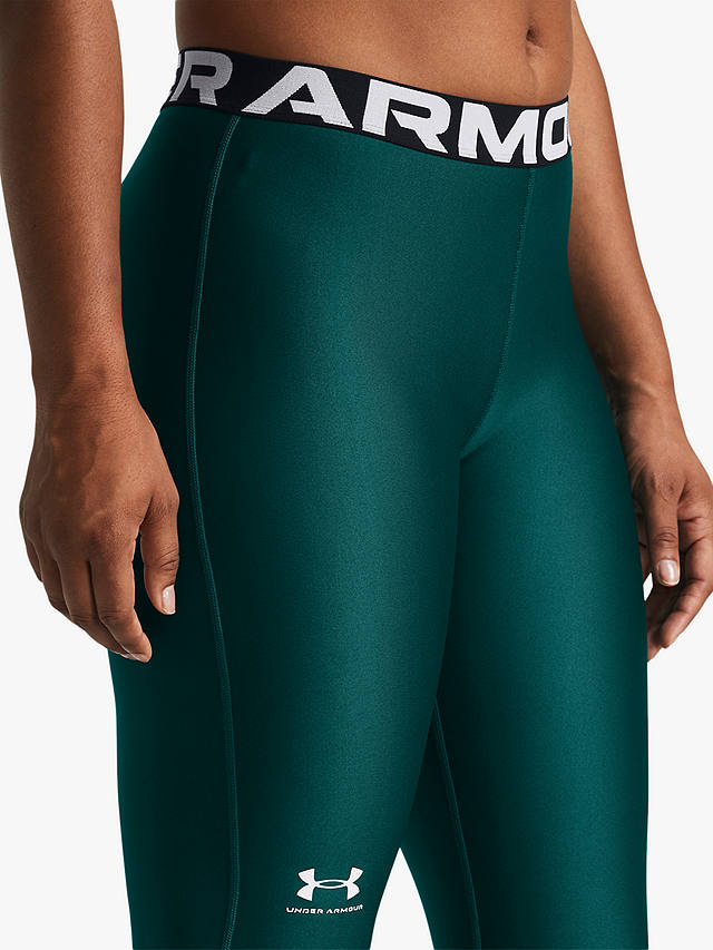 Under Armour HeatGear Gym Leggings, Hydro Teal /White