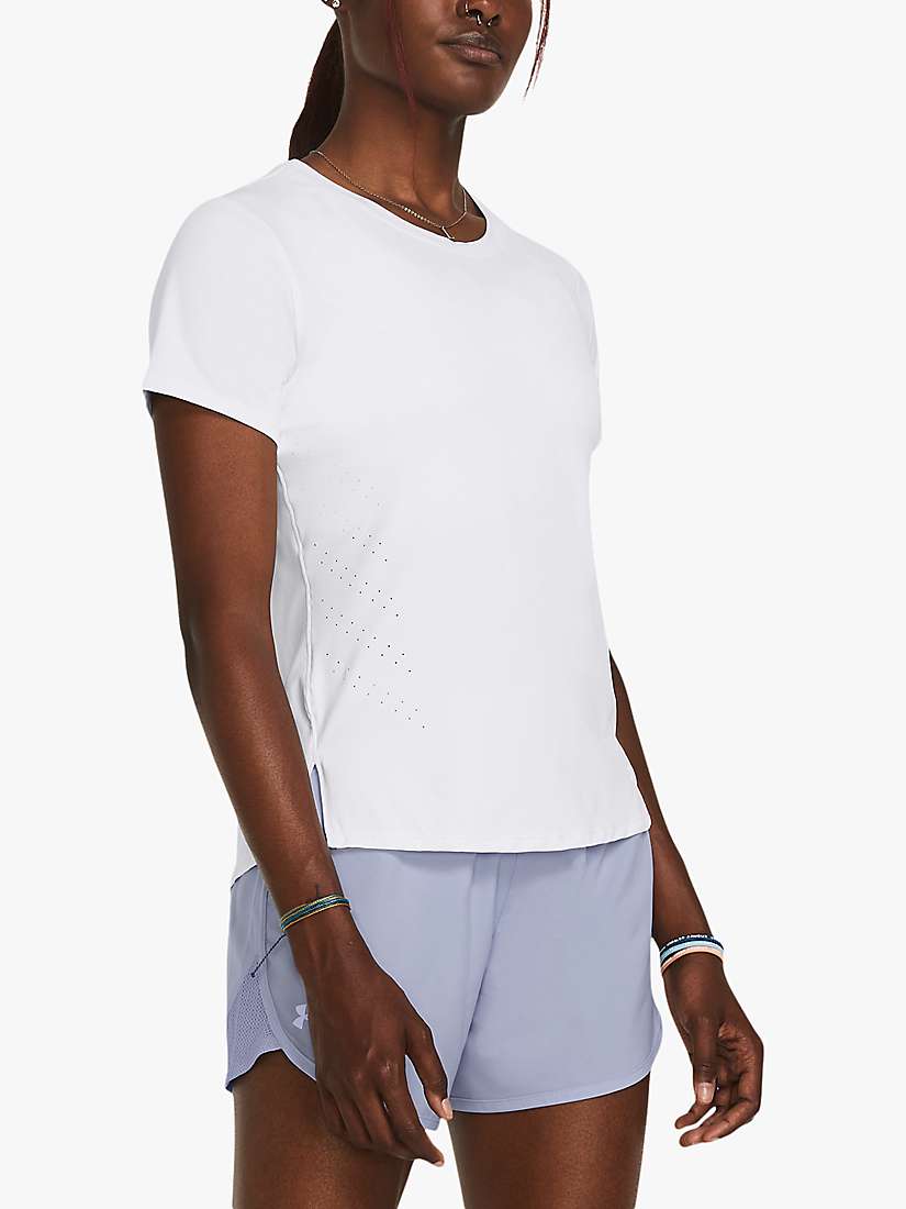 Buy Under Armour Laser Short Sleeve Gym Top, White/Reflective Online at johnlewis.com