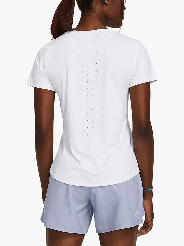 Under Armour Laser Short Sleeve Gym Top, White/Reflective