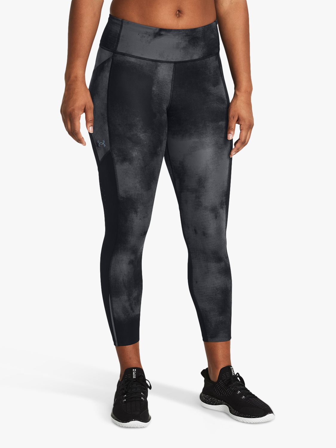 Under Armour Super Light HeatGear® Printed Gym Leggings, Black/Reflective, XS