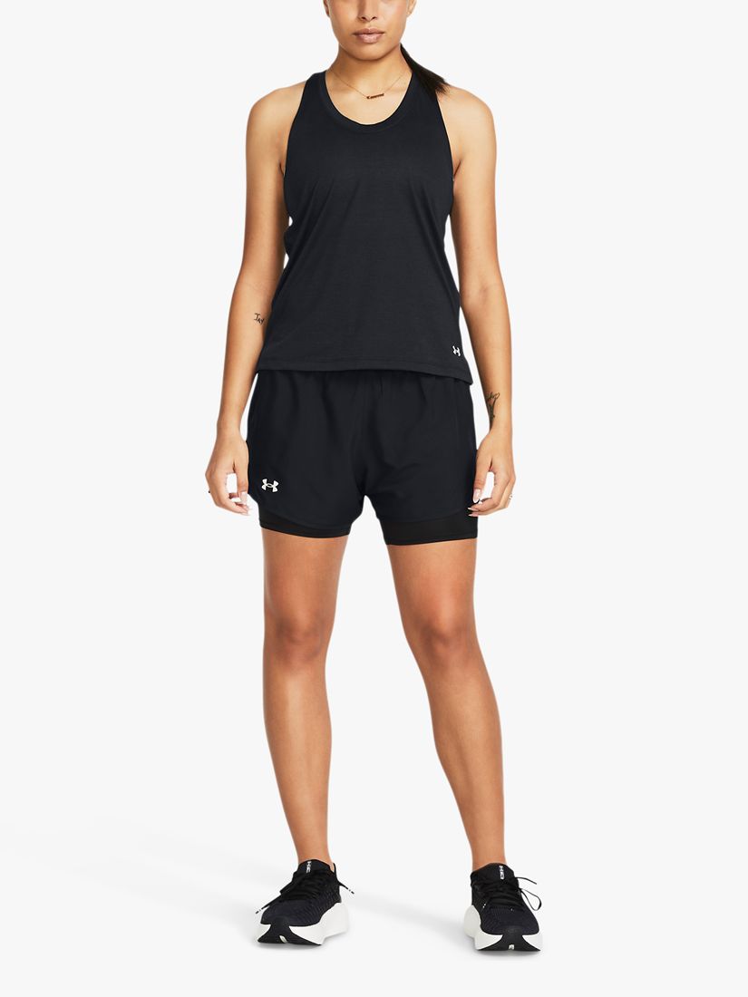 Under Armour Fly B 2 in 1 Shorts, Black/Reflective, XS