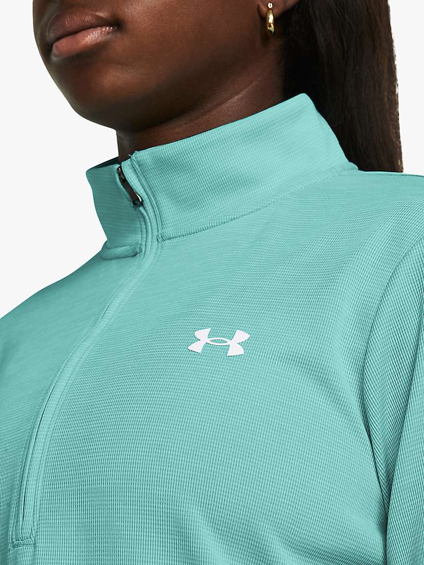 Buy Under Armour Tech 1/2 Zip Long Sleeve Gym Top, Turquoise/White Online at johnlewis.com