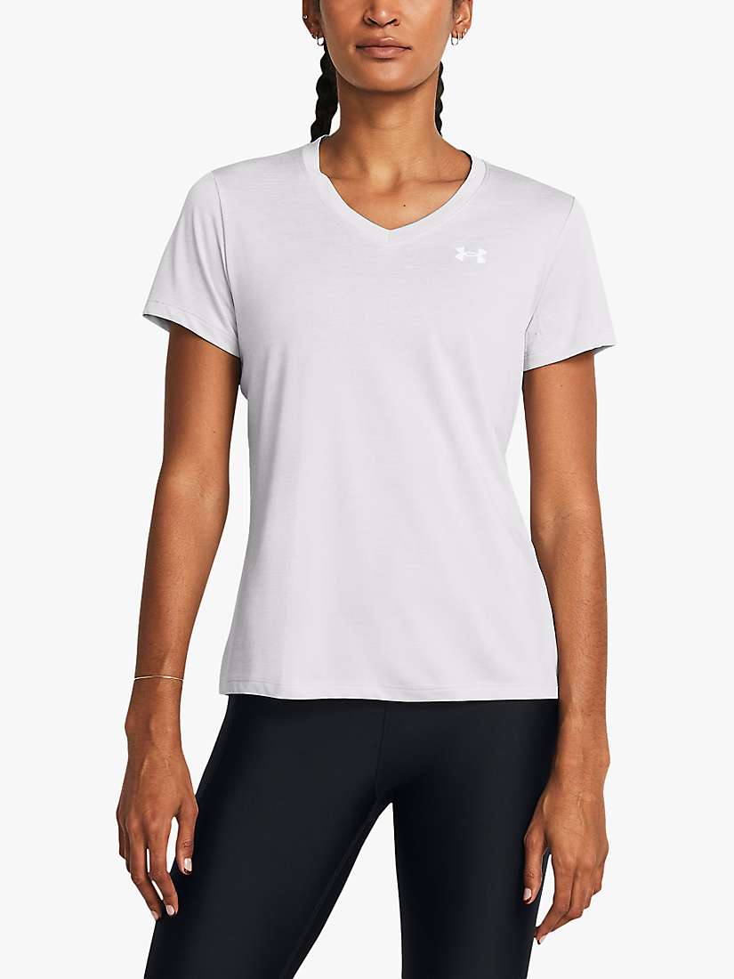 Buy Under Armour Tech T-Shirt, Grey/White Online at johnlewis.com