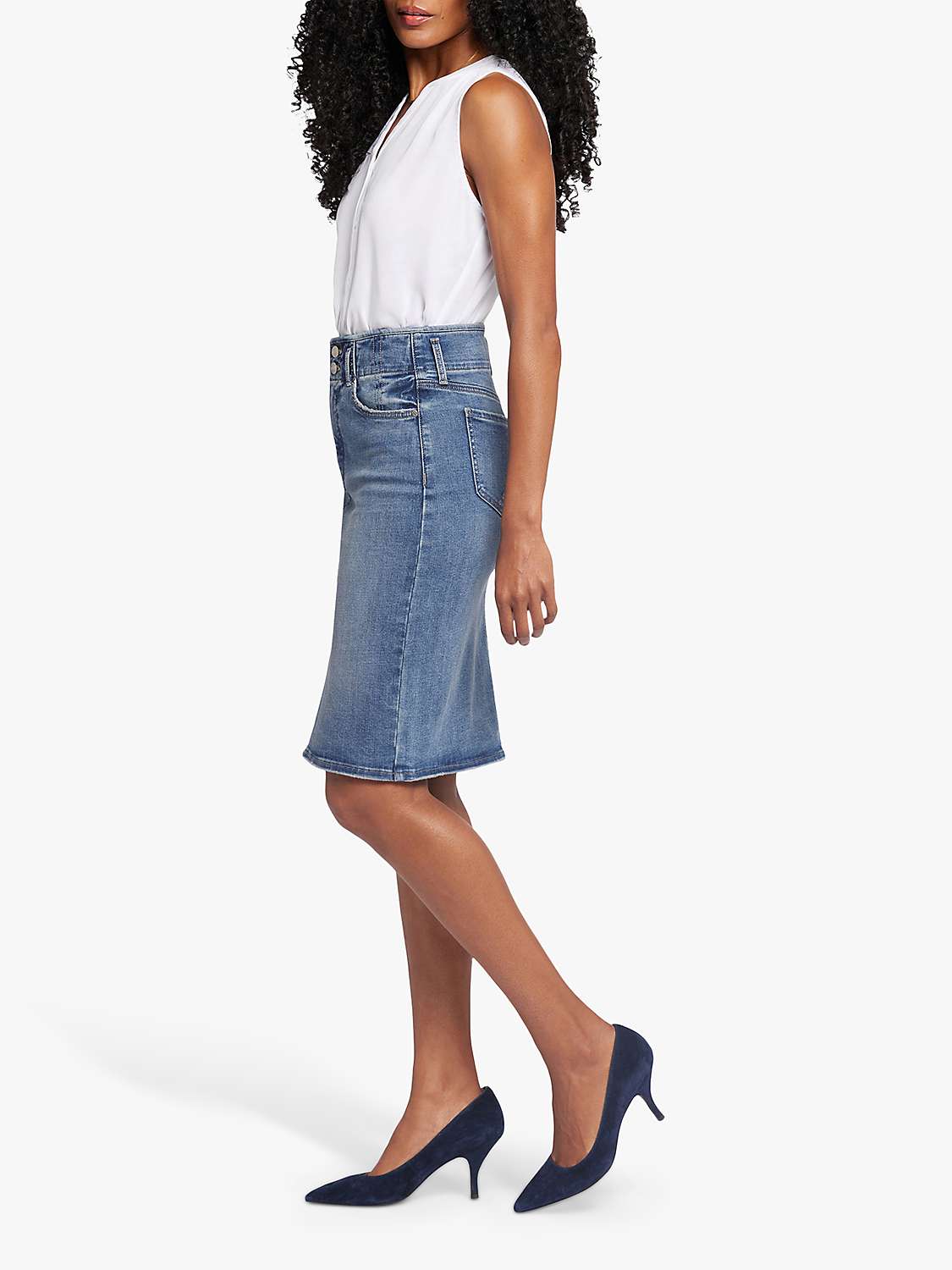 Buy NYDJ High Waist Denim Skirt, Rockie Online at johnlewis.com