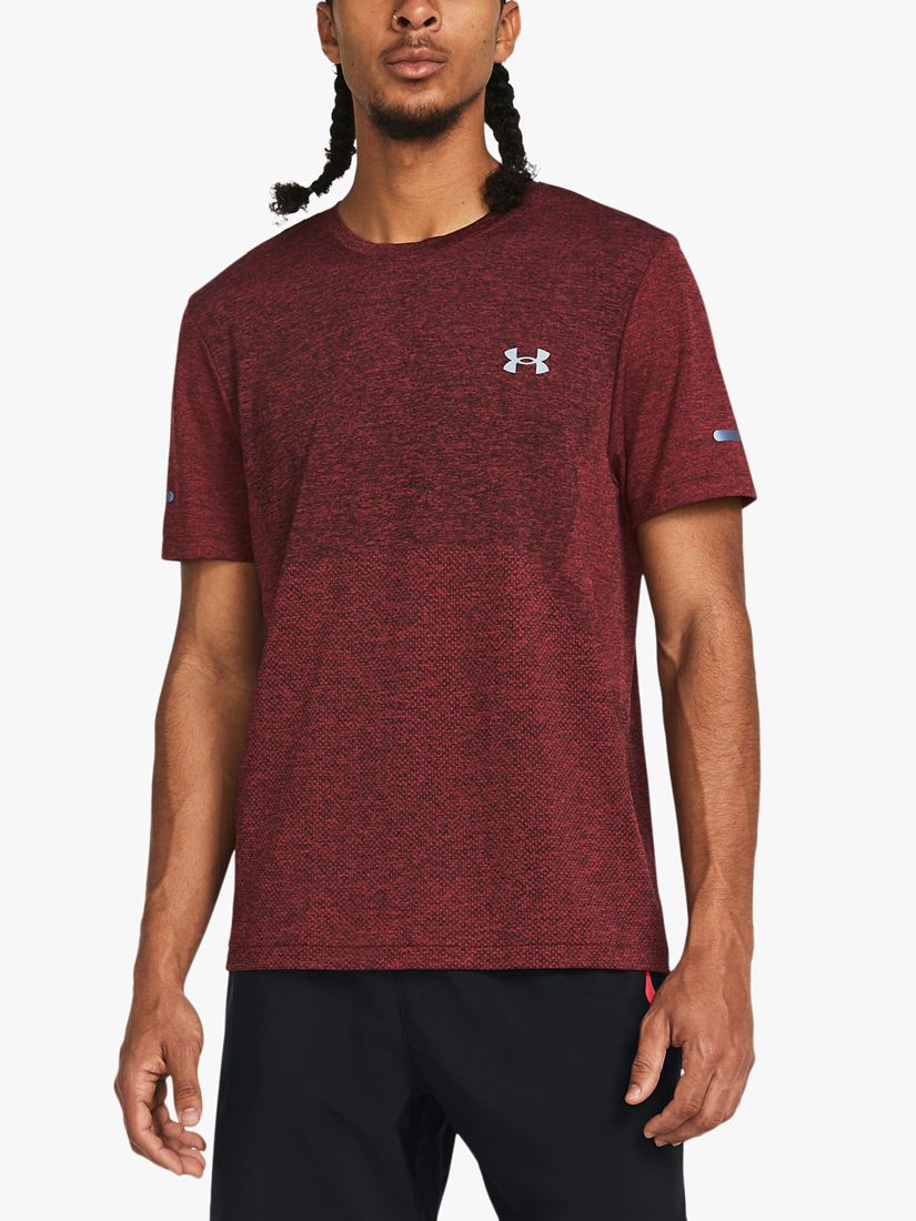 Under Armour Seamless Short Sleeve Gym Top, Red/Reflective, L