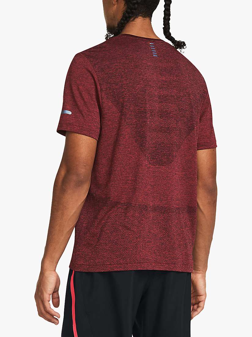 Buy Under Armour Seamless Short Sleeve Gym Top, Red/Reflective Online at johnlewis.com