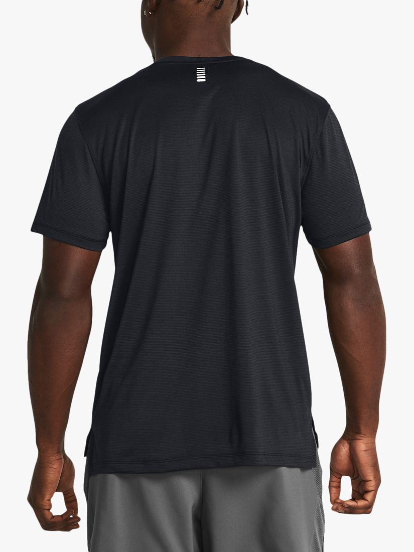 Under Armour Streaker Short Sleeve Gym Top, Black / Reflective, XL