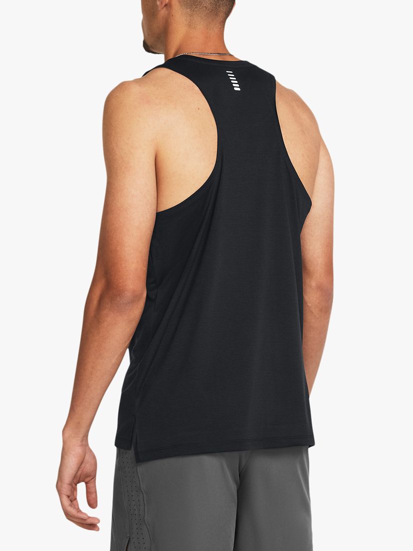 Under Armour Streaker Gym Vest, Black/Reflective, XL