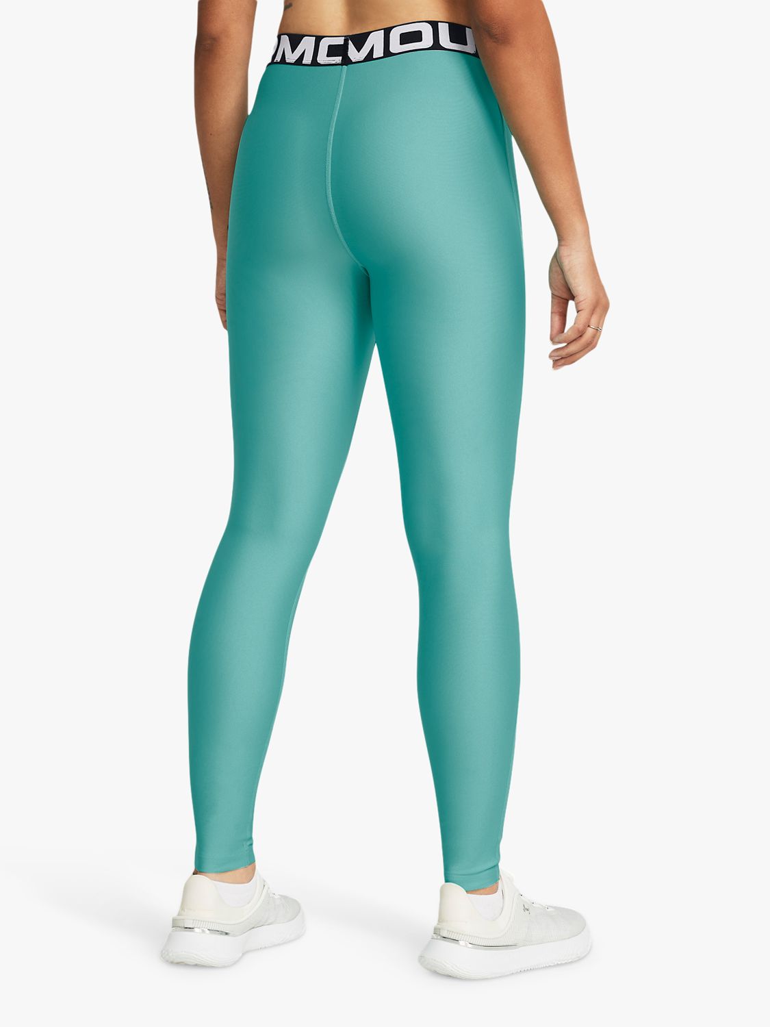 Under Armour Heat Gear Gym Leggings, Turquoise/White, XS