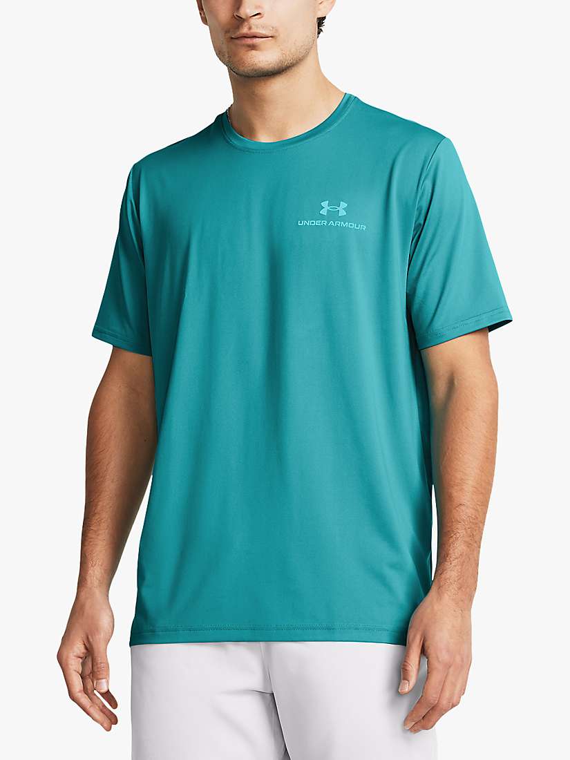 Buy Under Armour Rush Short Sleeve T-Shirt, Circuit Teal Online at johnlewis.com