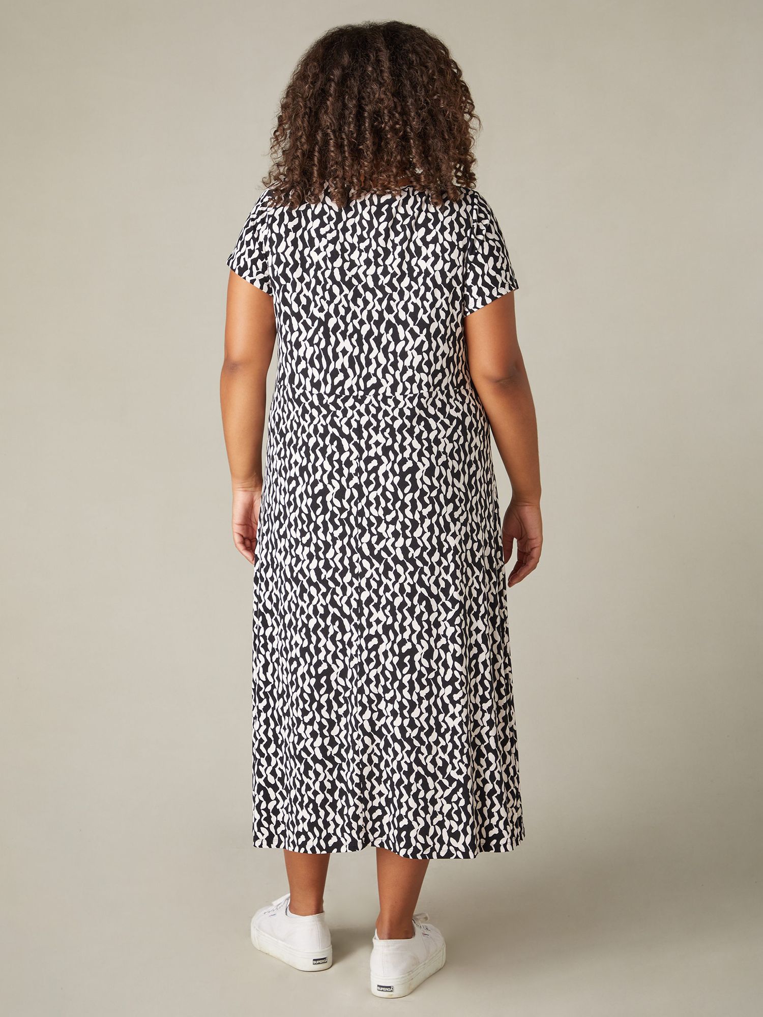 Buy Live Unlimited Curve Mono Jersey Short Sleeve Midi Dress, Black Online at johnlewis.com