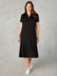 Live Unlimited Curve Petite Jersey Tiered Midi Shirt Dress, Black