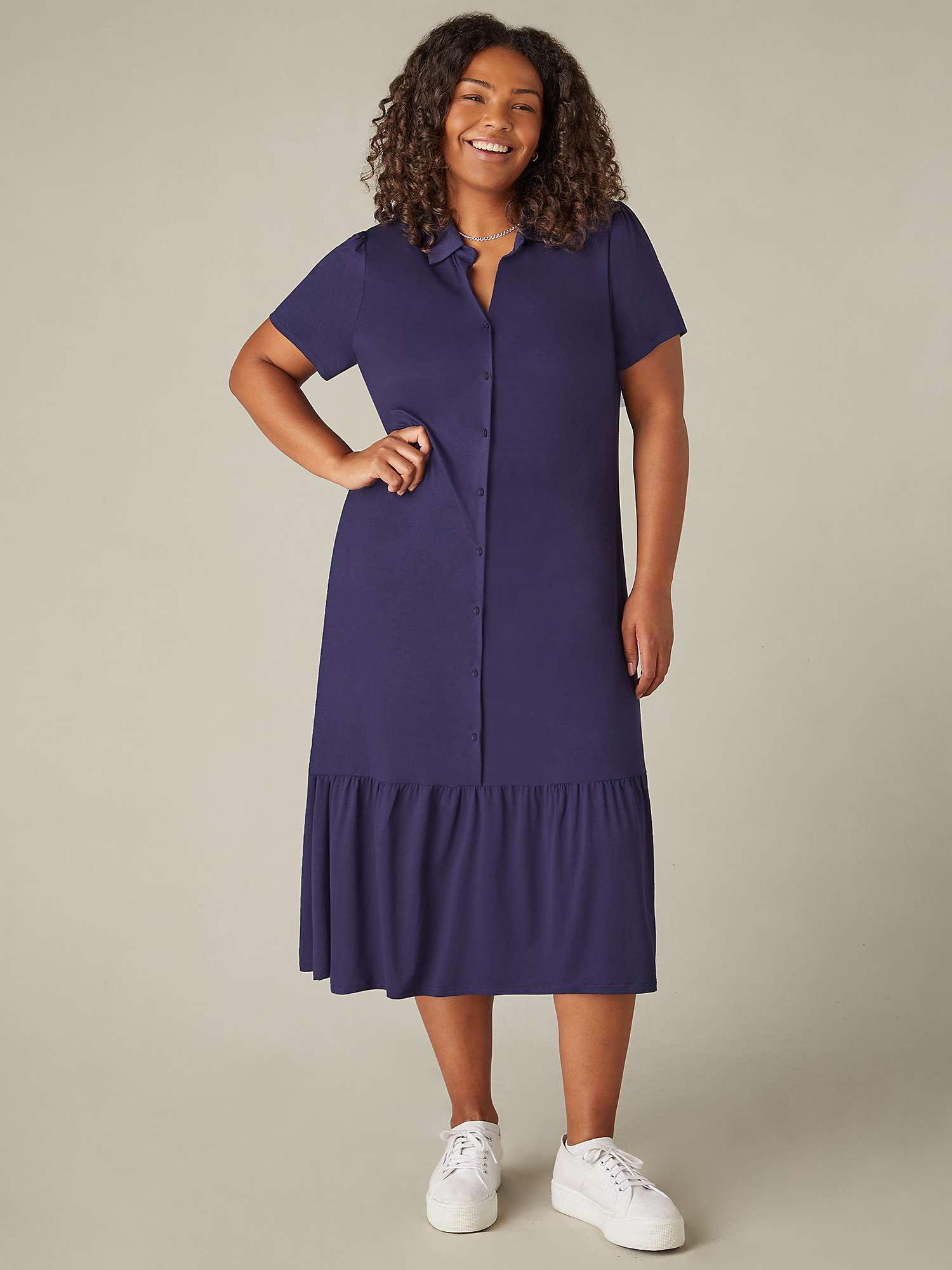Buy Live Unlimited Curve Jersey Shirt Midaxi Dress, Blue Online at johnlewis.com