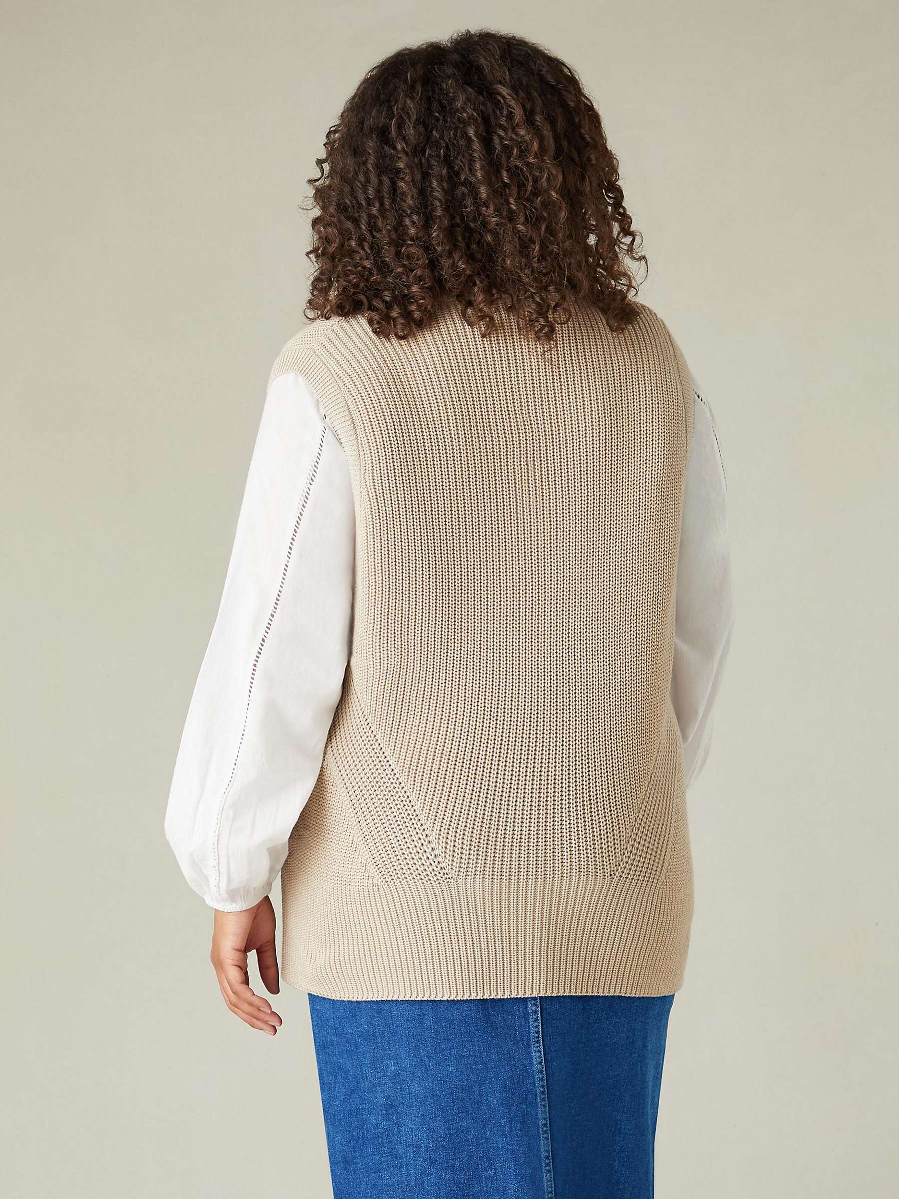 Buy Live Unlimited Curve Knitted Vest, Beige Online at johnlewis.com