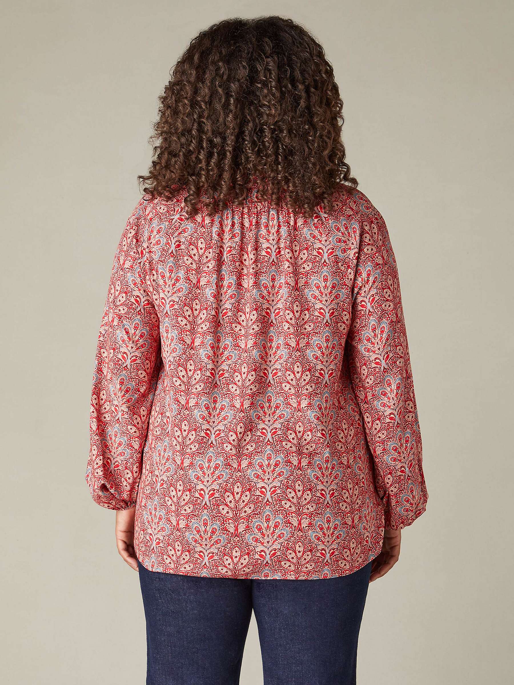 Buy Live Unlimited Curve Paisley Print Blouse, Red/Paisley Online at johnlewis.com