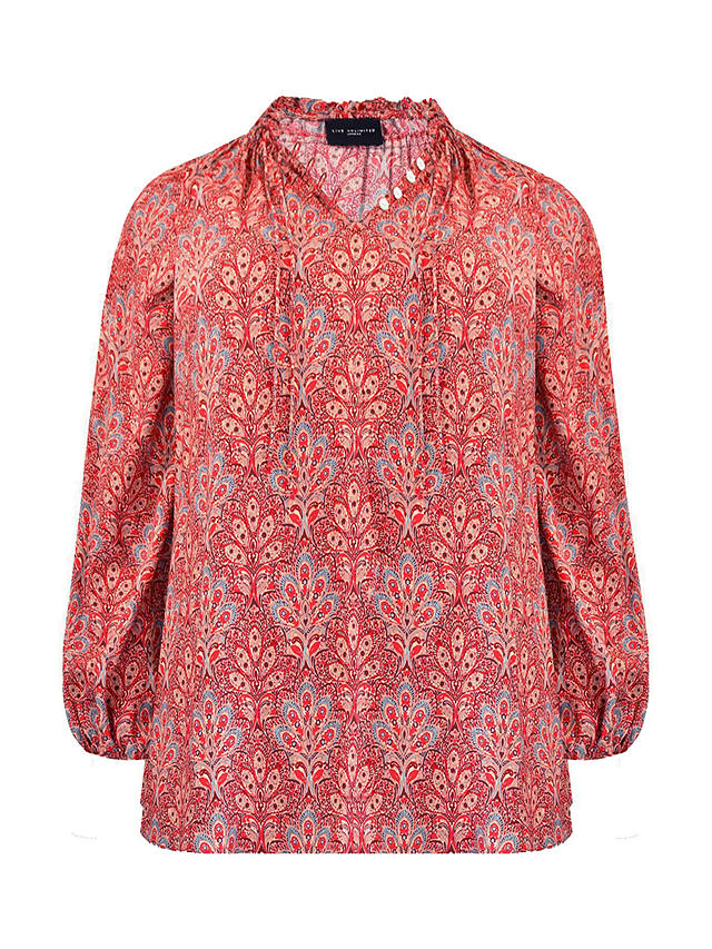 Live Unlimited Curve Paisley Print Blouse, Red/Paisley
