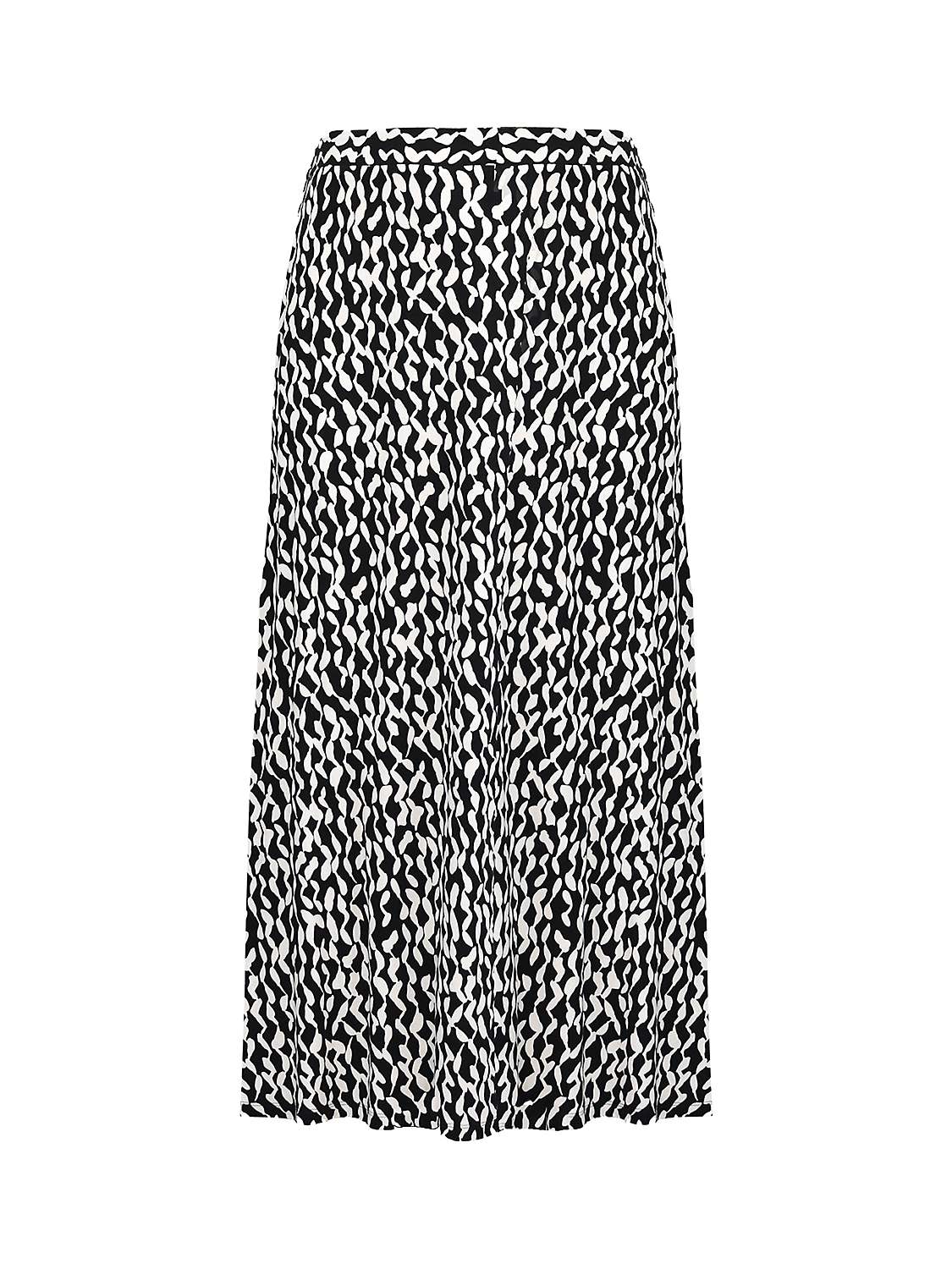 Buy Live Unlimited Curve Monochrome Print Jersey Midi Skirt, Black/White Online at johnlewis.com