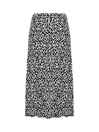 Live Unlimited Curve Monochrome Print Jersey Midi Skirt, Black/White