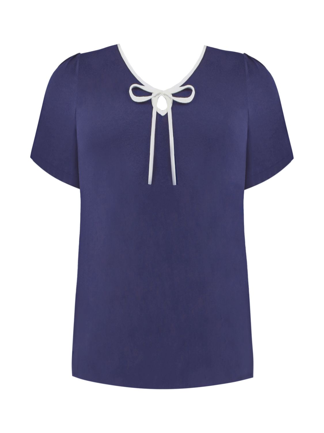 Tie Front Top - Navy