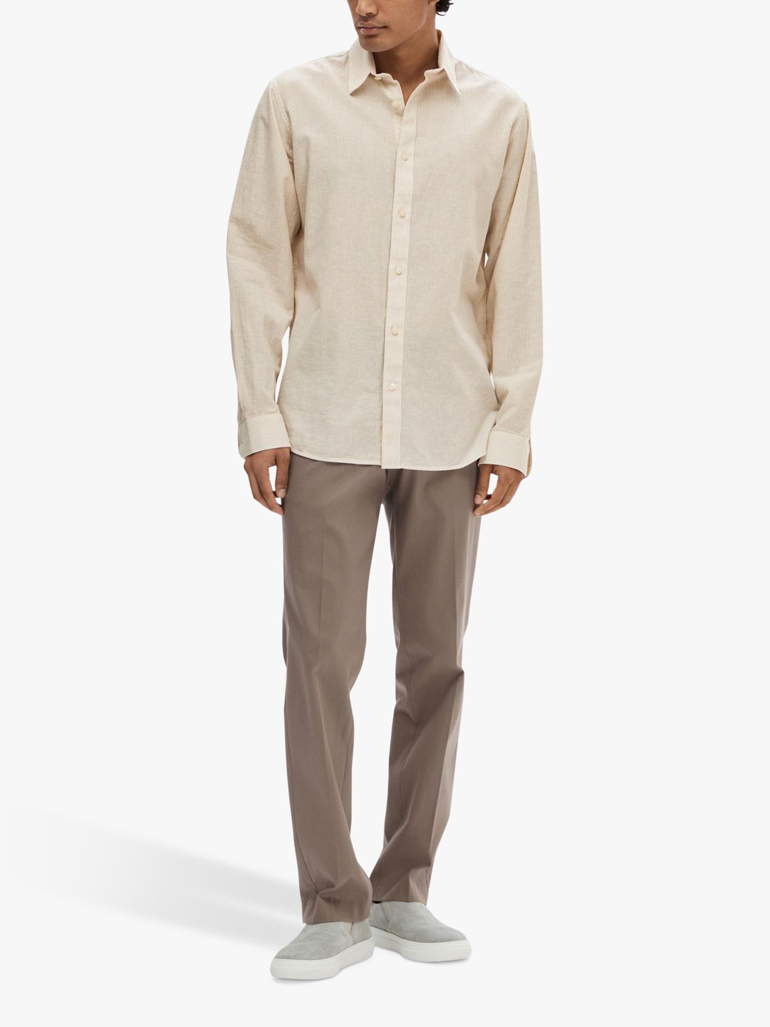 SELECTED HOMME Linen Shirt, Pure Cashmere, S